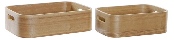 Set of decorative boxes DKD Home Decor Natural MDF Wood 35,5 x 25 x 10 cm