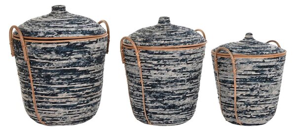 Basket set DKD Home Decor Rattan Boho (51 x 51 x 65 cm)