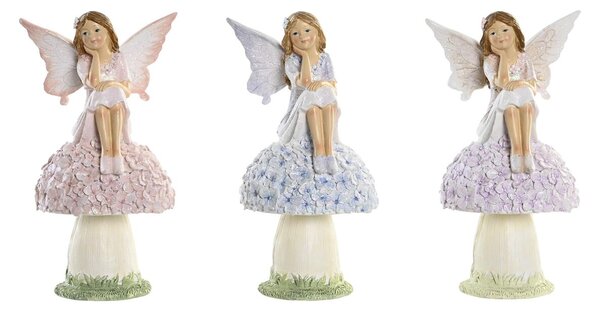 Decorative Figure DKD Home Decor Blue Pink Lilac Fairy 9,5 x 8 x 17 cm (3 Pieces)