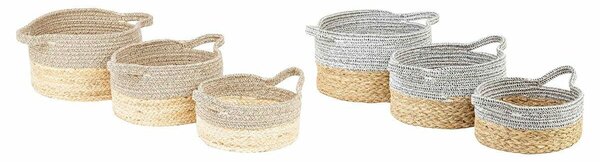 Basket set DKD Home Decor 27 x 27 x 16 cm Seagrass (2 Units)