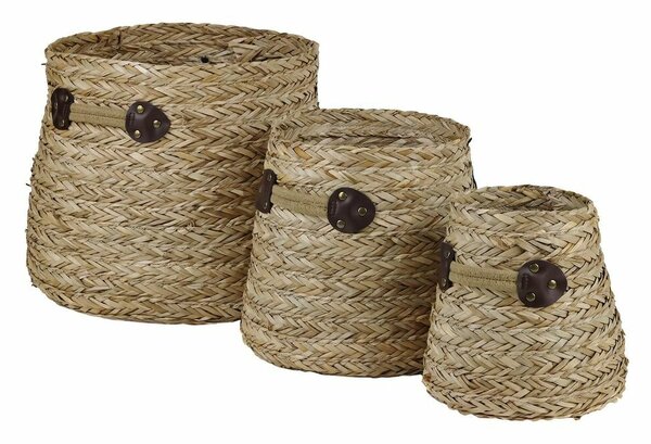 Basket set DKD Home Decor Seagrass (30 x 30 x 28 cm)