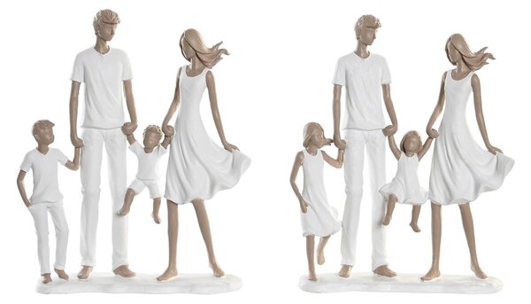 Decorative Figure DKD Home Decor 20,5 x 7,5 x 24,5 cm 20,5 x 6,5 x 24,5 cm Grey White Family (2 Units)