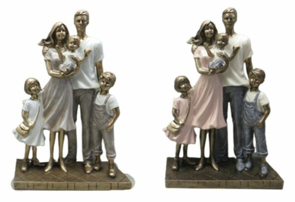 Decorative Figure DKD Home Decor 24 x 11,5 x 34 cm Multicolour Family (2 Units)