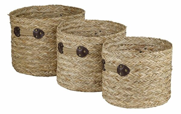 Basket set DKD Home Decor Seagrass (35 x 35 x 28 cm)