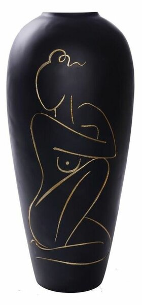 Vase DKD Home Decor Lady Black Resin Modern (34 x 34 x 73,5 cm)