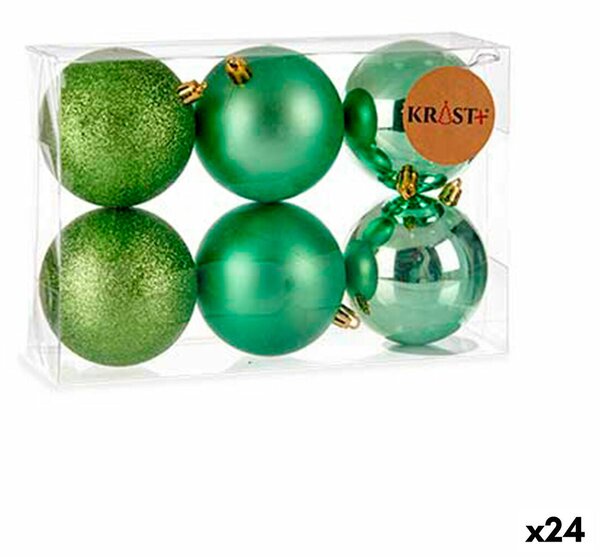 Set of Christmas balls Green Plastic Ø 8 cm (24 Units)