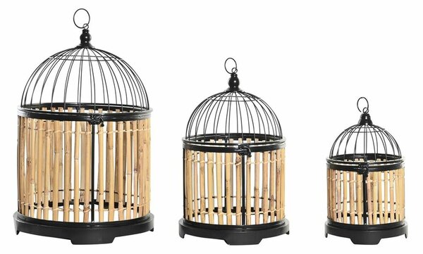 Decorative cage DKD Home Decor Natural 38 x 38 x 61,6 cm (3 Pieces)