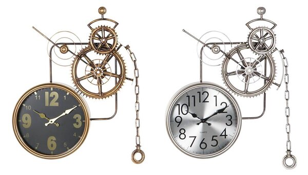 Wall Clock DKD Home Decor Gears Crystal Iron 50 x 7 x 62 cm (2 Units)