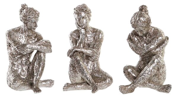 Decorative Figure DKD Home Decor 17 x 15 x 26 cm Lady Silver (3 Units)