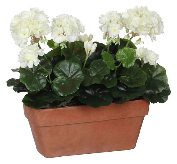 Decorative Plant Mica Decorations Ceramic White Yellow PVC Geranium (29 x 13 x 40 cm)