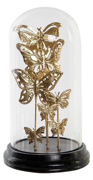 Decorative Figure DKD Home Decor Crystal Black Golden Metal Butterflies (18,5 x 18,5 x 32,5 cm)