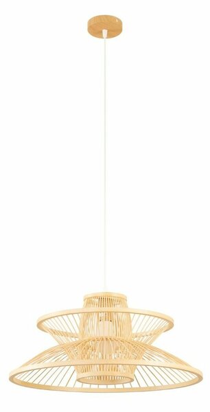 Ceiling Light DKD Home Decor 50 x 50 x 22 cm Light brown Bamboo 50 W