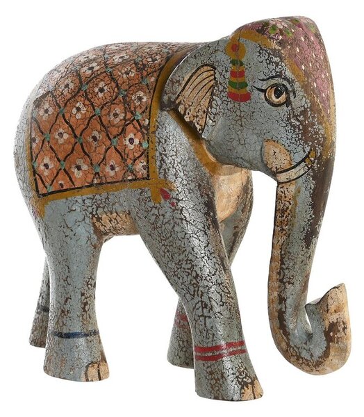 Decorative Figure DKD Home Decor Elephant Mango wood (29 x 12 x 26 cm)