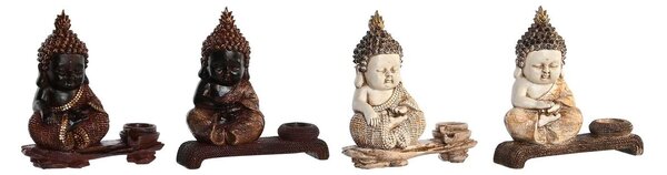 Decorative Figure DKD Home Decor 22 x 8,2 x 23 cm Red Beige Buddha Oriental (4 Pieces)