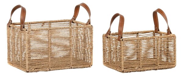 Basket set DKD Home Decor Metal Rope Boho (36 x 27 x 33 cm) (36 x 27 x 20 cm)