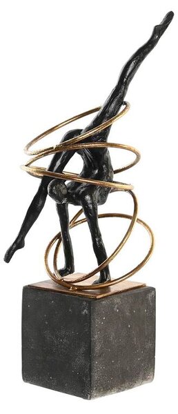 Decorative Figure DKD Home Decor Black Golden Metal Resin Modern (17 x 14 x 42,5 cm)