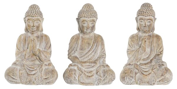 Decorative Figure DKD Home Decor 30,5 x 24 x 45 cm Golden Brown Buddha Oriental (3 Pieces)