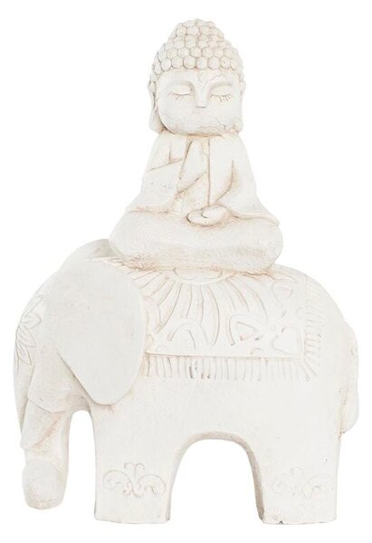 Decorative Figure DKD Home Decor Aged finish Elephant White Oriental Magnesium (40 x 23 x 56 cm)