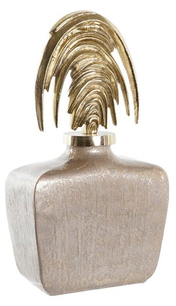 Vase DKD Home Decor Crystal Beige Golden Aluminium (28 x 11 x 45 cm)