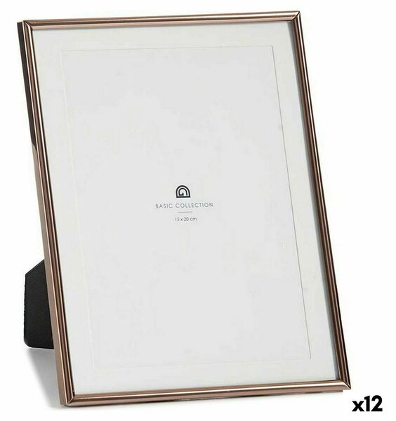 Photo frame Crystal Steel Copper (13 x 23 x 18,4 cm) (12 Units)