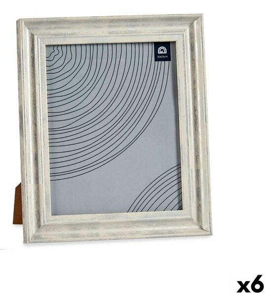 Photo frame Crystal Silver Wood Brown Plastic (26 x 2 x 31 cm) (6 Units)