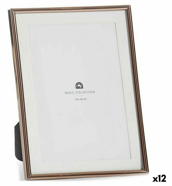 Photo frame Crystal Steel Copper (12 x 19,5 x 15,5 cm) (12 Units)