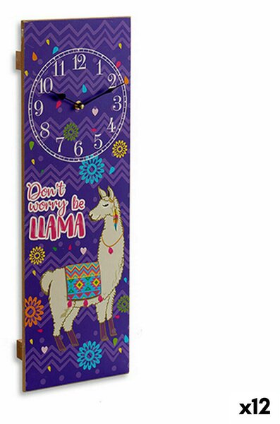 Wall Clock Llama 2,5 x 60 x 20 cm (12 Units)