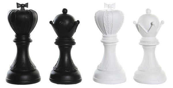 Decorative Figure DKD Home Decor White Black Chess Pieces 12 x 12 x 25,5 cm (4 Units)