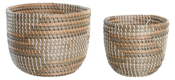 Basket set DKD Home Decor 28 x 28 x 22 cm Tropical Seagrass