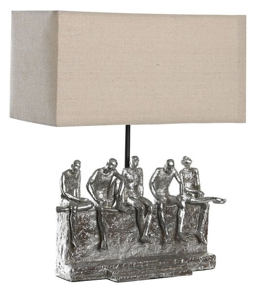 Desk lamp DKD Home Decor 36 x 21,5 x 43 cm Silver Beige Metal Resin 220 V 50 W