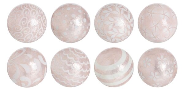 Balls CAPIZ Decoration Pink 10 x 10 x 10 cm (8 Units)