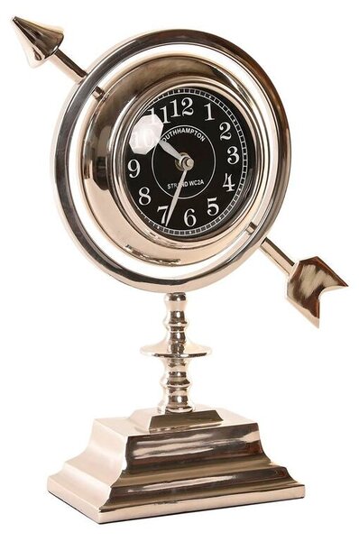 Table clock DKD Home Decor 23 x 8 x 30 cm Silver Aluminium