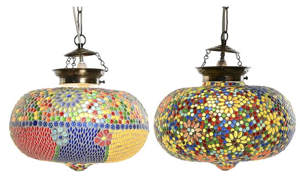 Ceiling Light DKD Home Decor 32 x 32 x 26 cm Crystal Multicolour 25 W (2 Units)