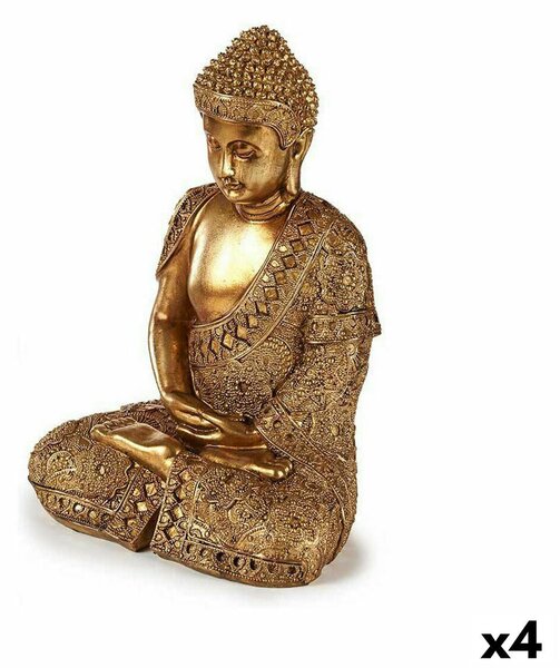 Decorative Figure Buddha Sitting Golden 18 x 33 x 22,5 cm (4 Units)