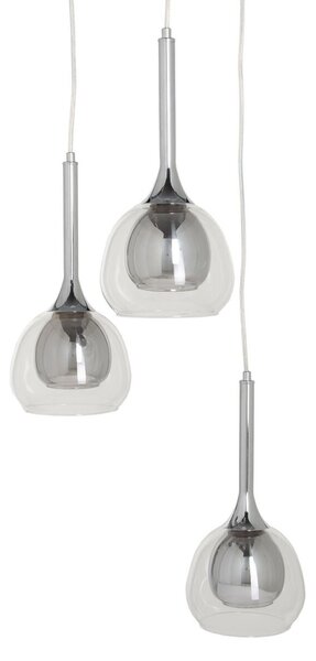 Ceiling Light Crystal Grey Metal 33 x 33 x 50 cm