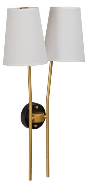 Wall Lamp 32 x 16 x 64 cm Synthetic Fabric Black Golden Metal Modern