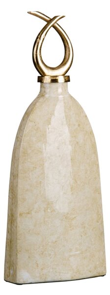 Vase 24 x 13 x 64 cm Crystal Golden Metal White