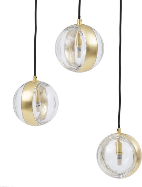 Ceiling Light 15 x 15 x 120 cm Crystal Golden Iron Ø 15 cm