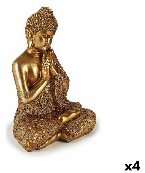 Decorative Figure Buddha Sitting Golden 17 x 33 x 23 cm (4 Units)