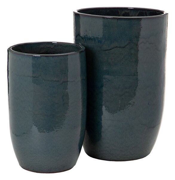 Vase 52 x 52 x 80 cm Ceramic Blue (2 Units)