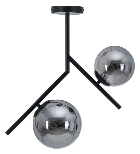 Ceiling Light 50 x 15 x 54 cm Crystal Black Metal