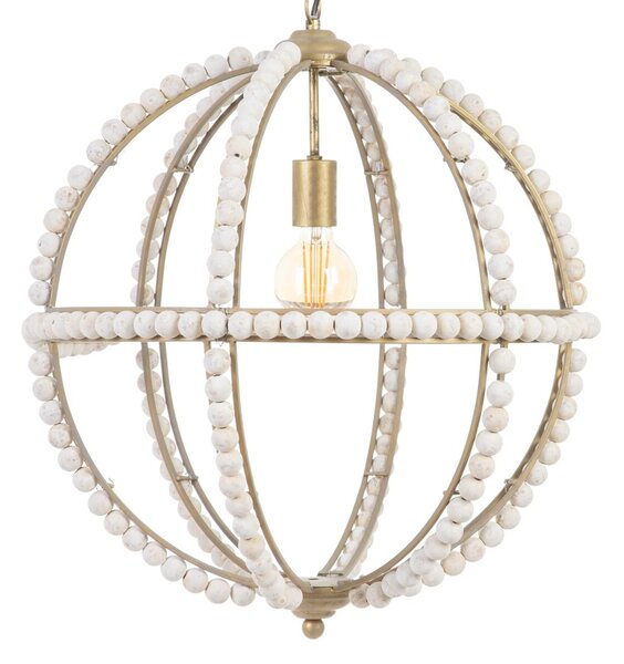 Ceiling Light 54 x 54 x 54 cm Metal Wood White