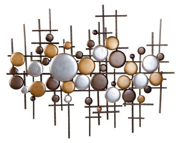 Wall Decoration 91,5 x 4,5 x 72 cm Golden Metal Silver