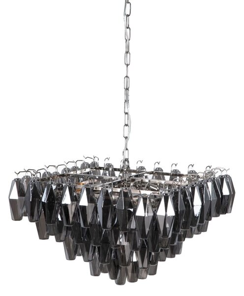 Ceiling Light 58 x 58 x 44 cm Crystal Metal Silver