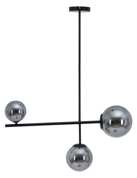 Ceiling Light Ø 14 cm 70 x 18 x 90 cm Crystal Black Metal