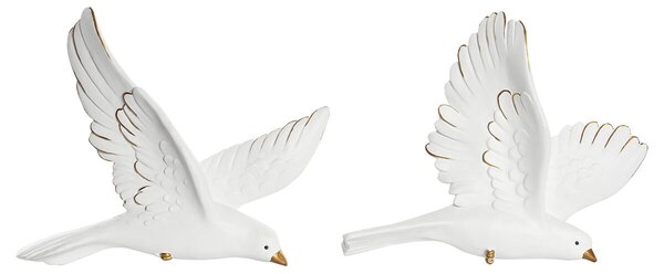 Decorative Figure DKD Home Decor 28 x 4,5 x 23 cm White Romantic (2 Units)