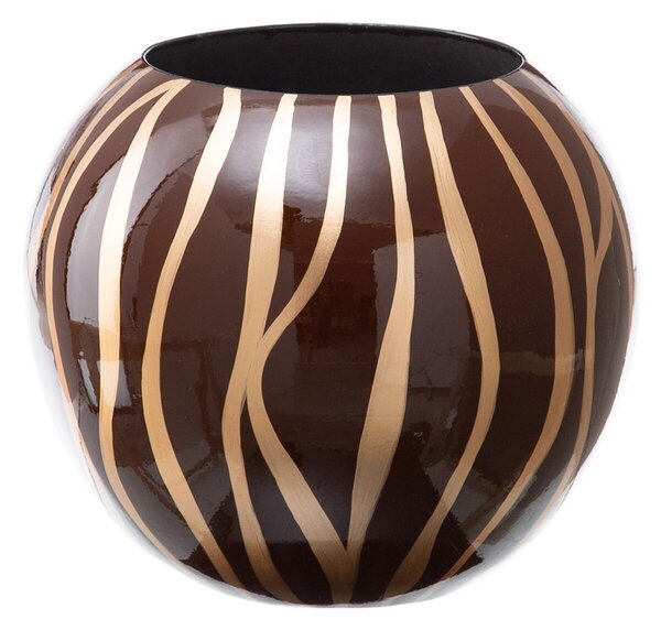 Vase 27 x 27 x 23 cm Zebra Ceramic Golden Brown