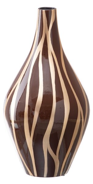 Vase Zebra Ceramic Golden Brown 23 x 23 x 43 cm