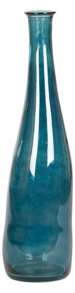 Vase DKD Home Decor 18 x 18 x 80 cm Blue Tempered Glass