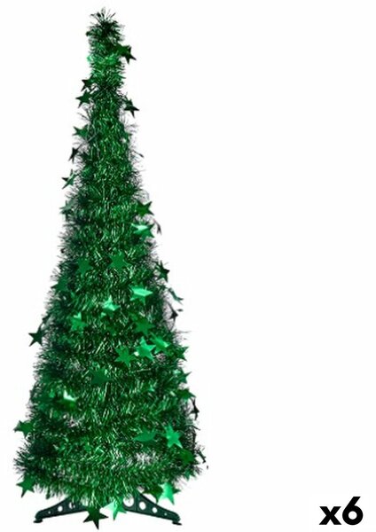 Christmas Tree Green Tinsel 38 x 38 x 150 cm (6 Units)